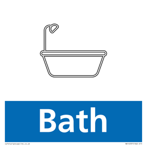 Bath Illustrated Dementia Friendly Sign NHS Style Blue